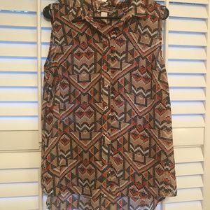 H&M Sheer Geometric sleeveless top